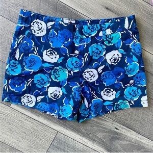 Tommy Hilfiger Shorts Blue Green White Rose Floral Summer Vacation Size 10